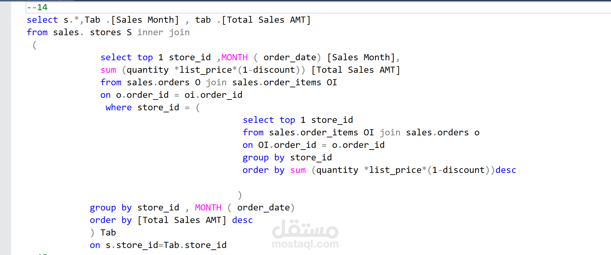 SQL Query – Database Analysis