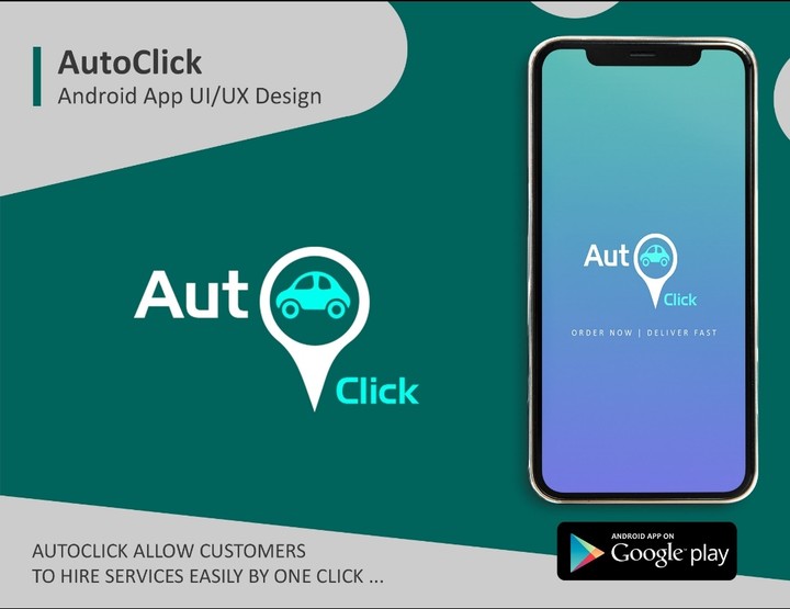 تصميم لواجهة المستخدم الخاصة بتطبيق Autoclick