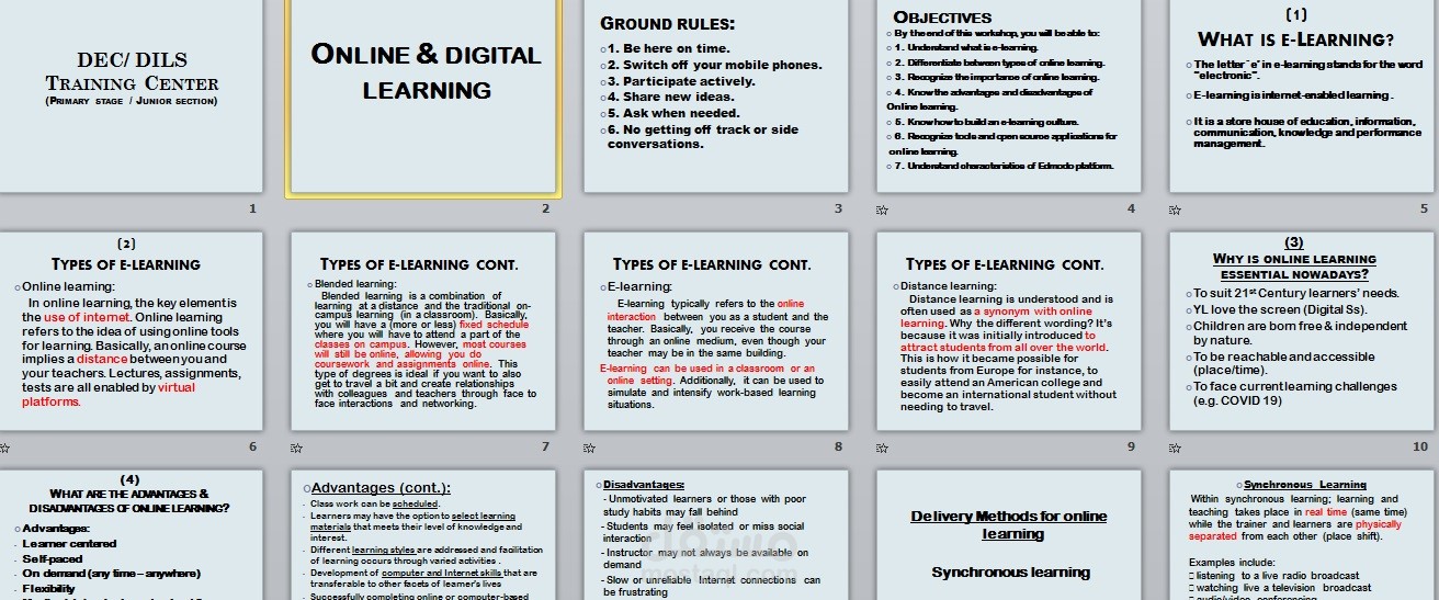 Teacher training session about ONline learning