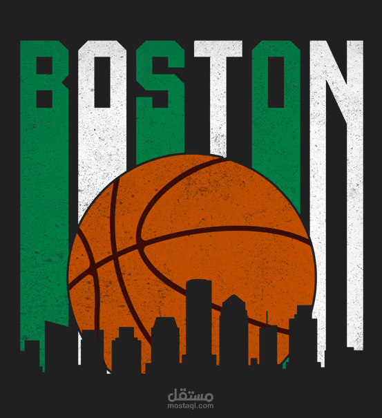 تصميم احترافي لفريق Boston Celtics لكرة السلة بأسلوب فيكتوري باستخدام Adobe Illustrator
