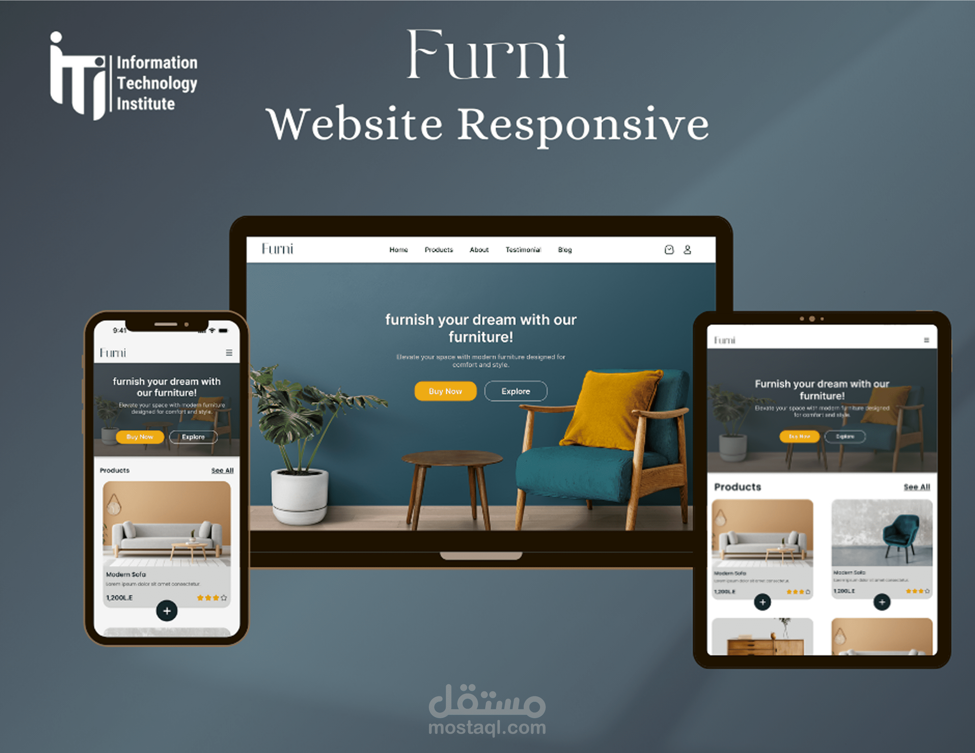 تصميم لاندنج بيدج احترافية متجاوبة لجميع الشاشات لبيع الأثاث