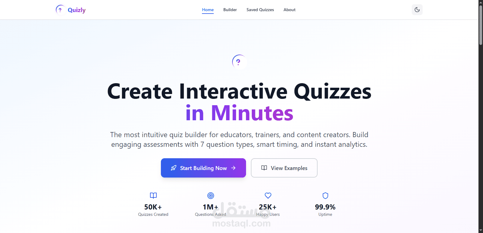 Quizly – Interactive Quiz Builder