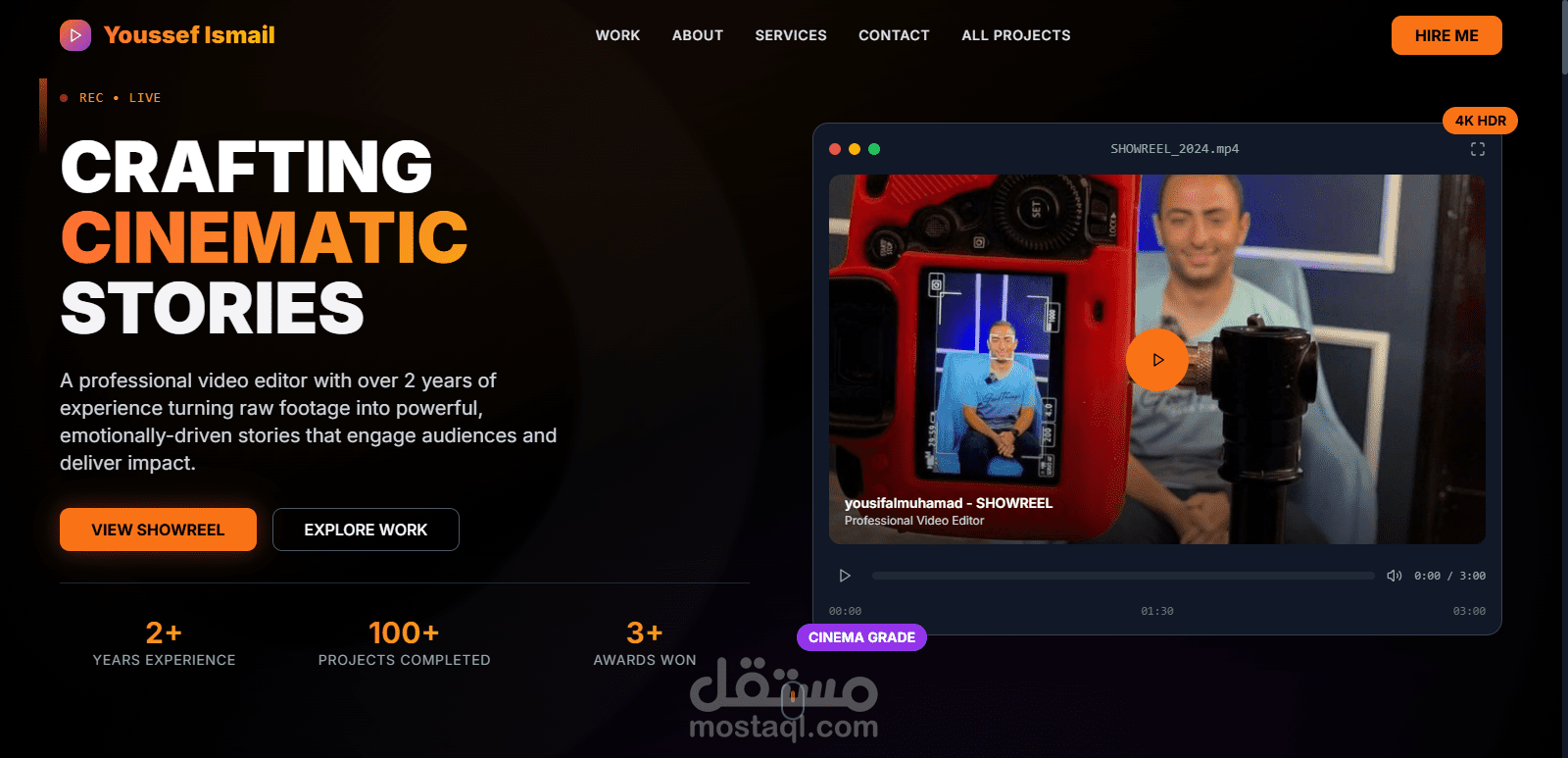 Video Editing Portfolio - موقع شخصي