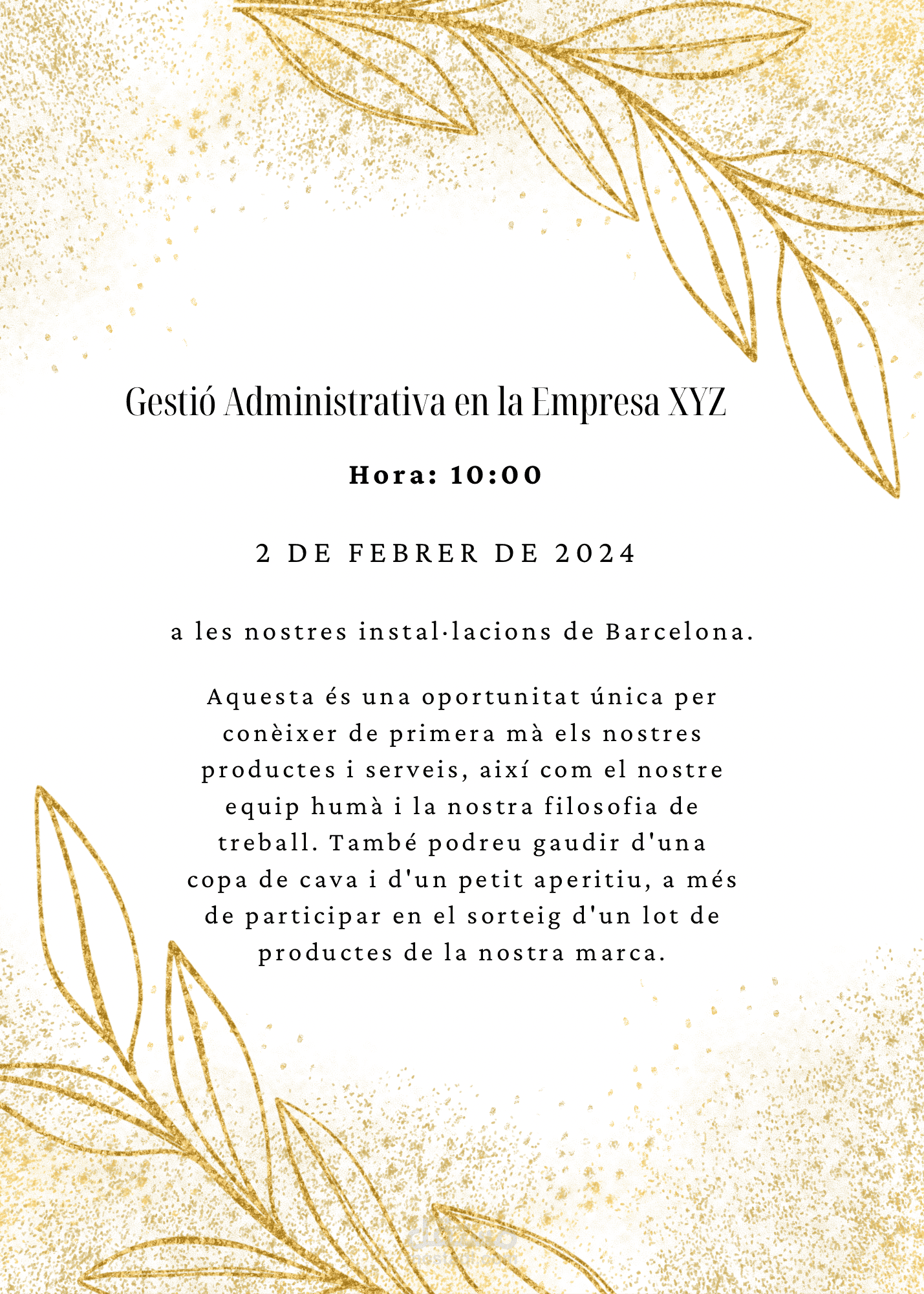 (Gestió Administrativa en la Empresa XYZ – دعوة لفعالية