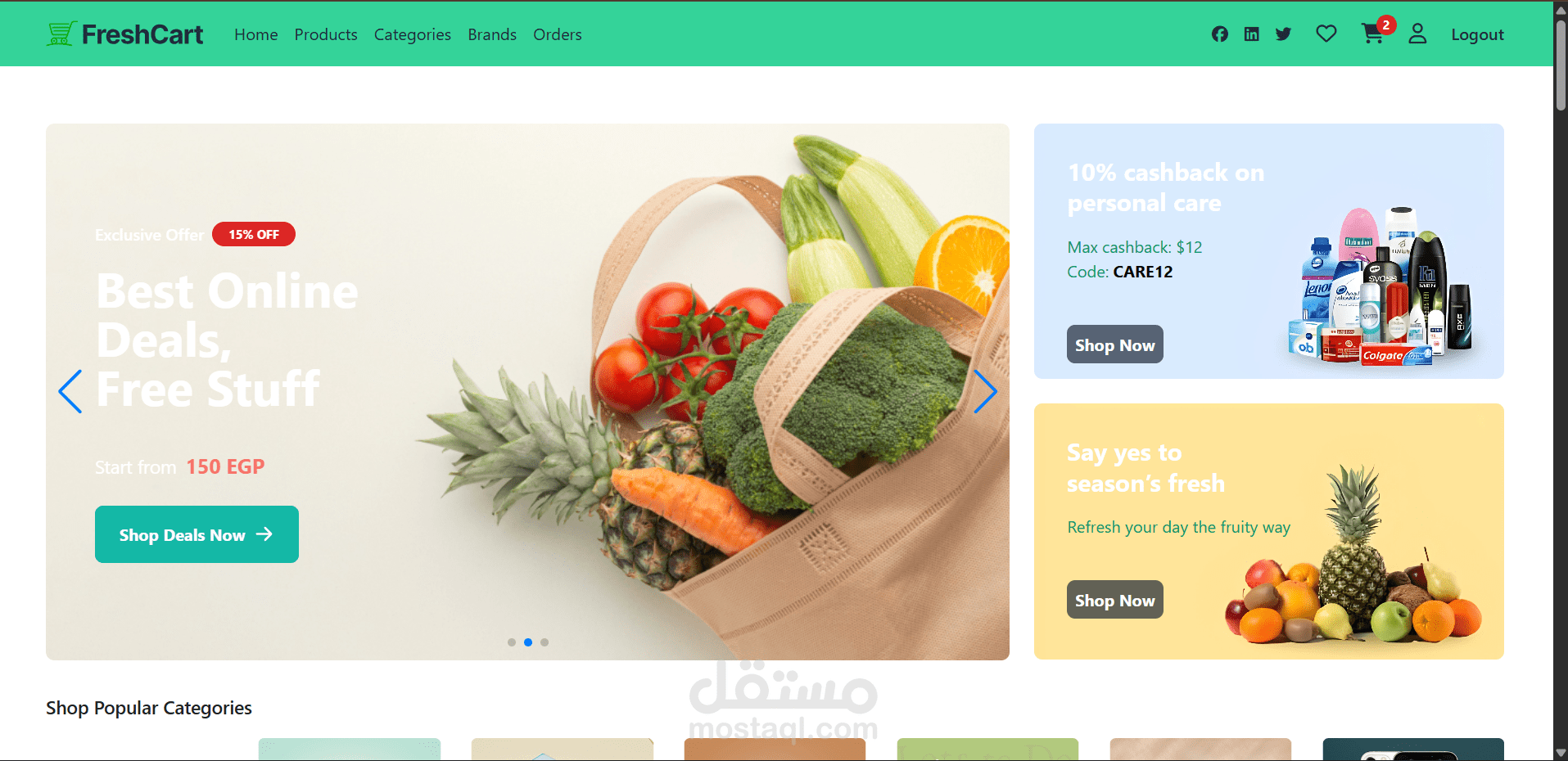 E-Commerce Fresh Cart