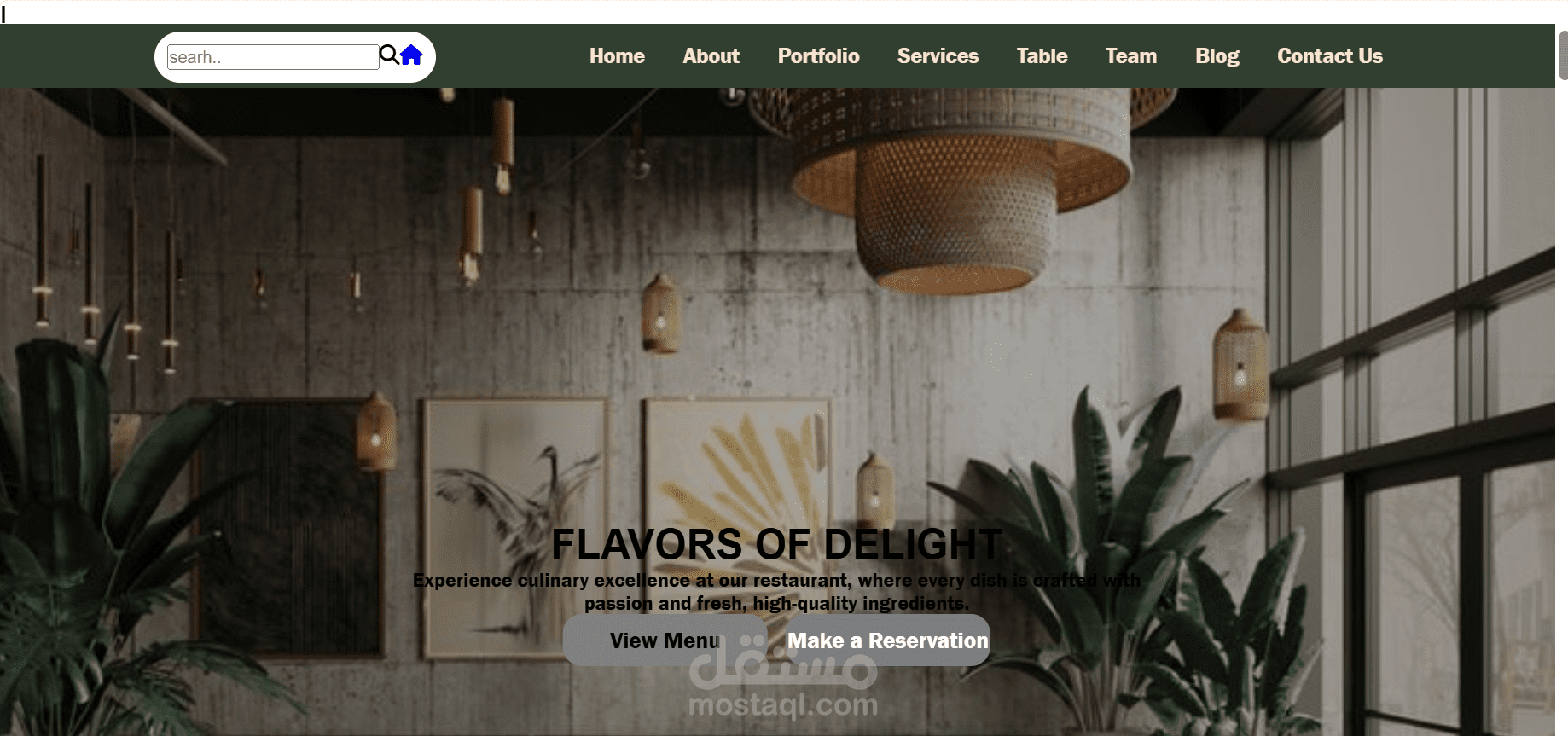 تصميم موقع مطعم عصري (Restaurant Website Design – Lune)