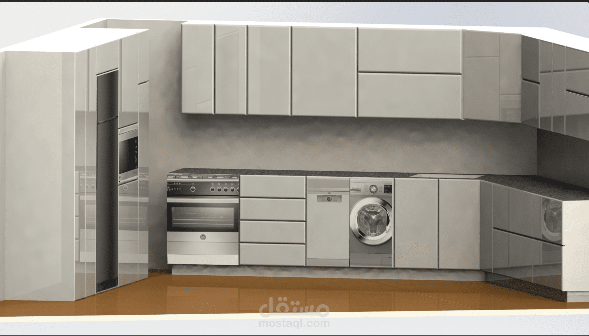 “3D Kitchen Design with Realistic Rendering”