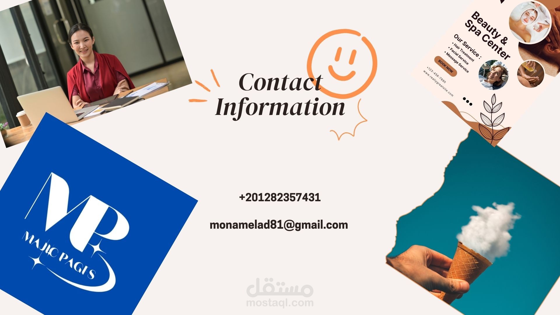 عنوان المشروع:  بورتوفليو digital  designer تصميمات رقمية احترافية (Logo – Resume – Invitations – Presentations – Journals – Business Cards) عبر Canva