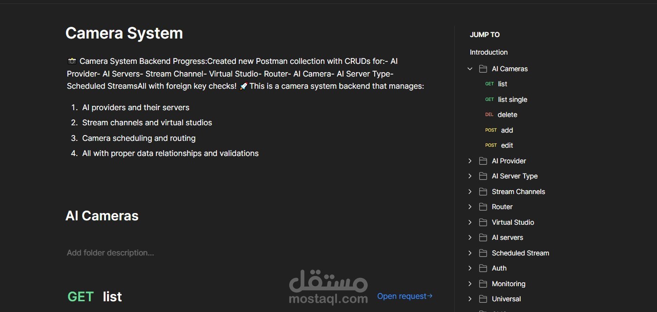Camera System Project | Node.js, Express.js, Socket.io, MongoDB, MySQL, RESTful APIs
