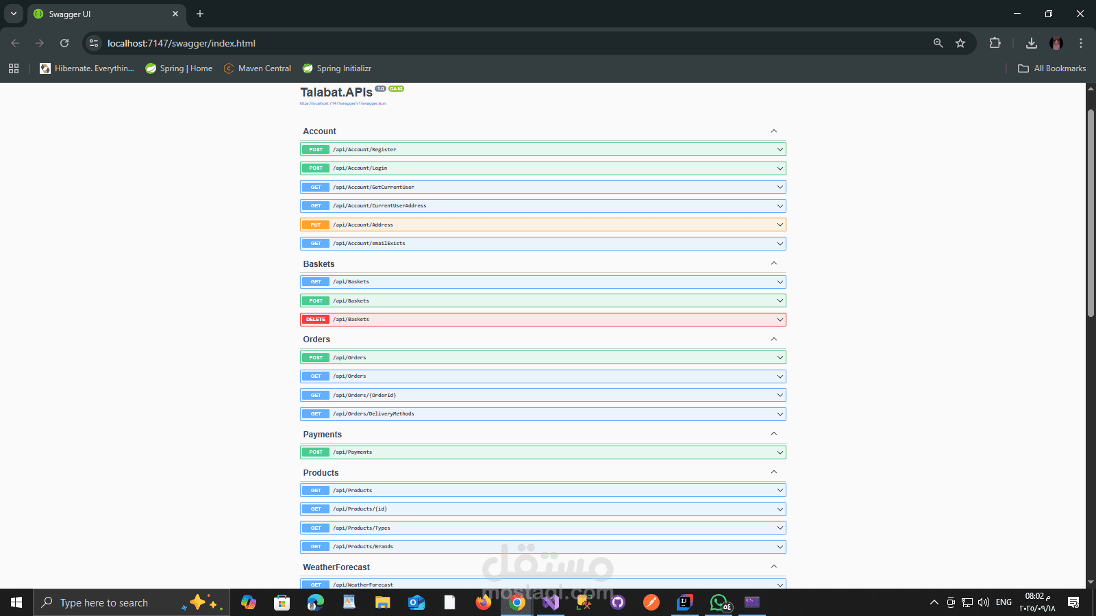 Talabat Food Store Backend Application | ASP.NET Core, Entity Framework Core, SQL Server,Redis ,Stripe