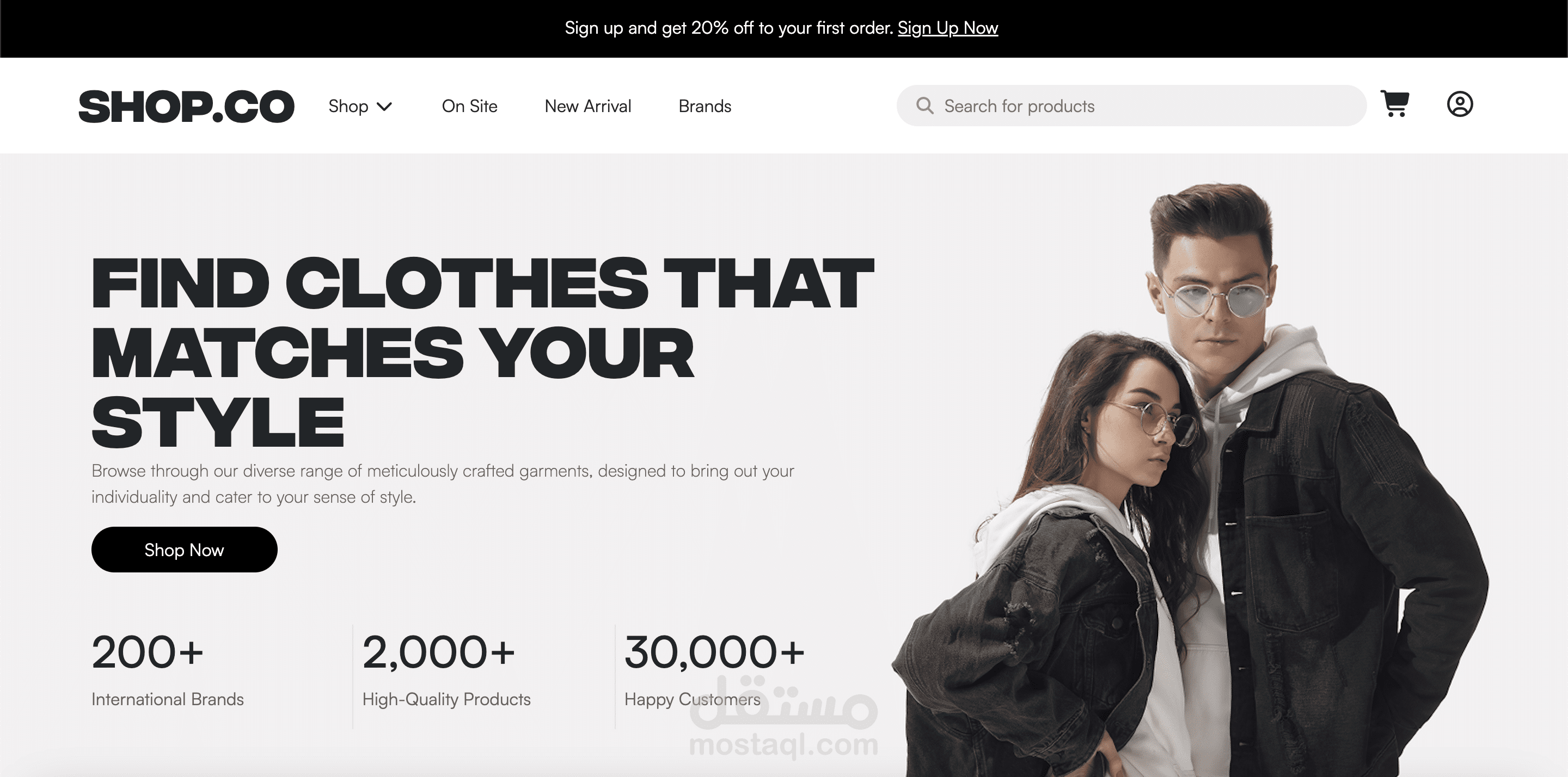 مثال e-coomerce website