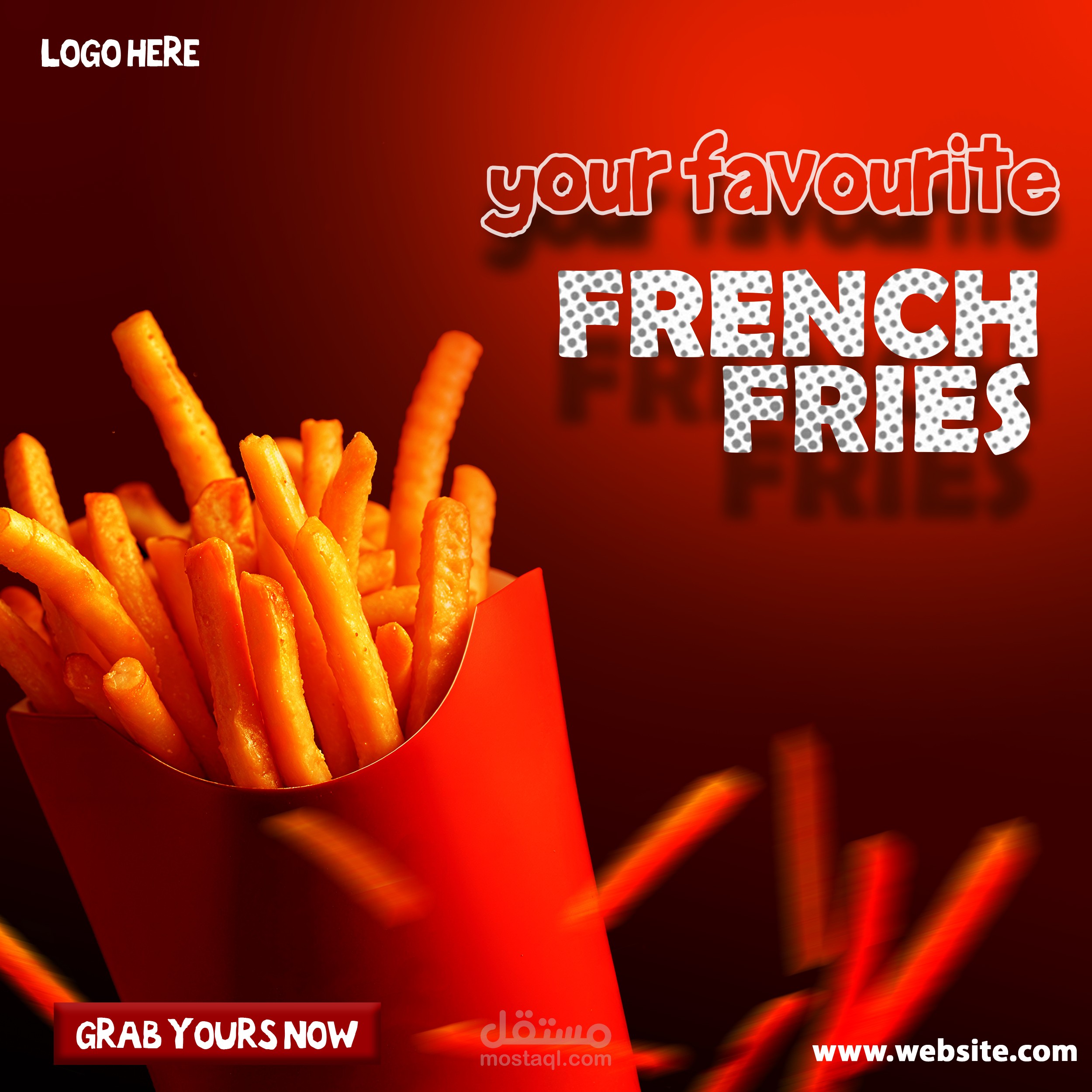 بوستر اعلاني لوجبة French fries