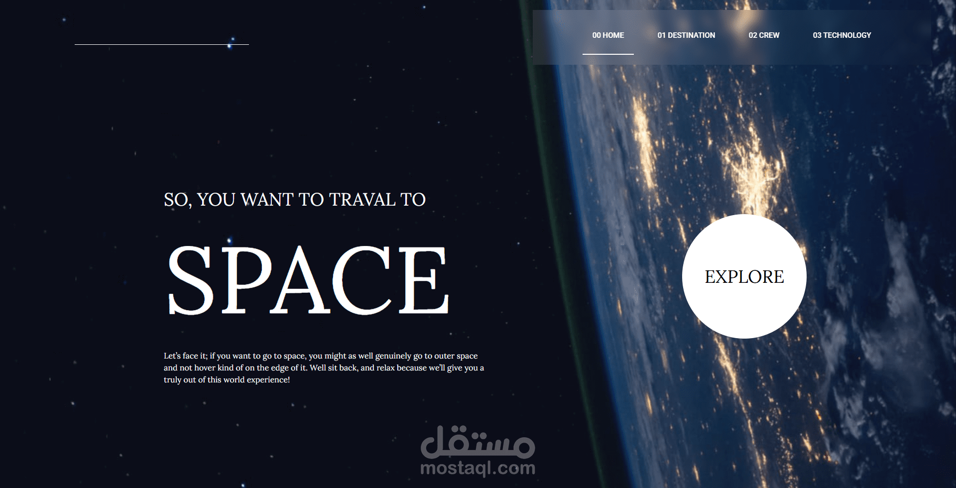 Space Tourism Website