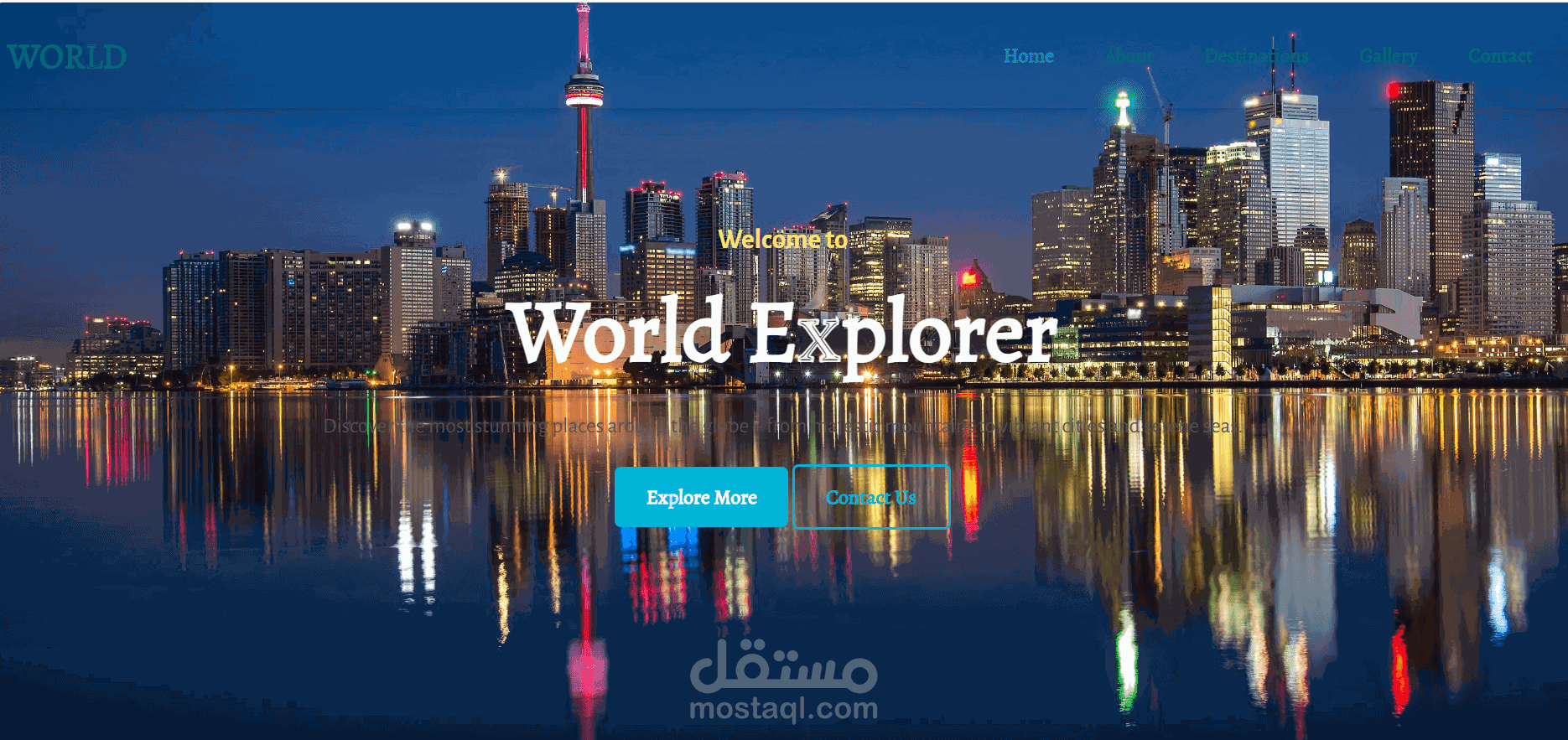 World Explorer – موقع سياحي تفاعلي بتصميم عصري ومتجاوب