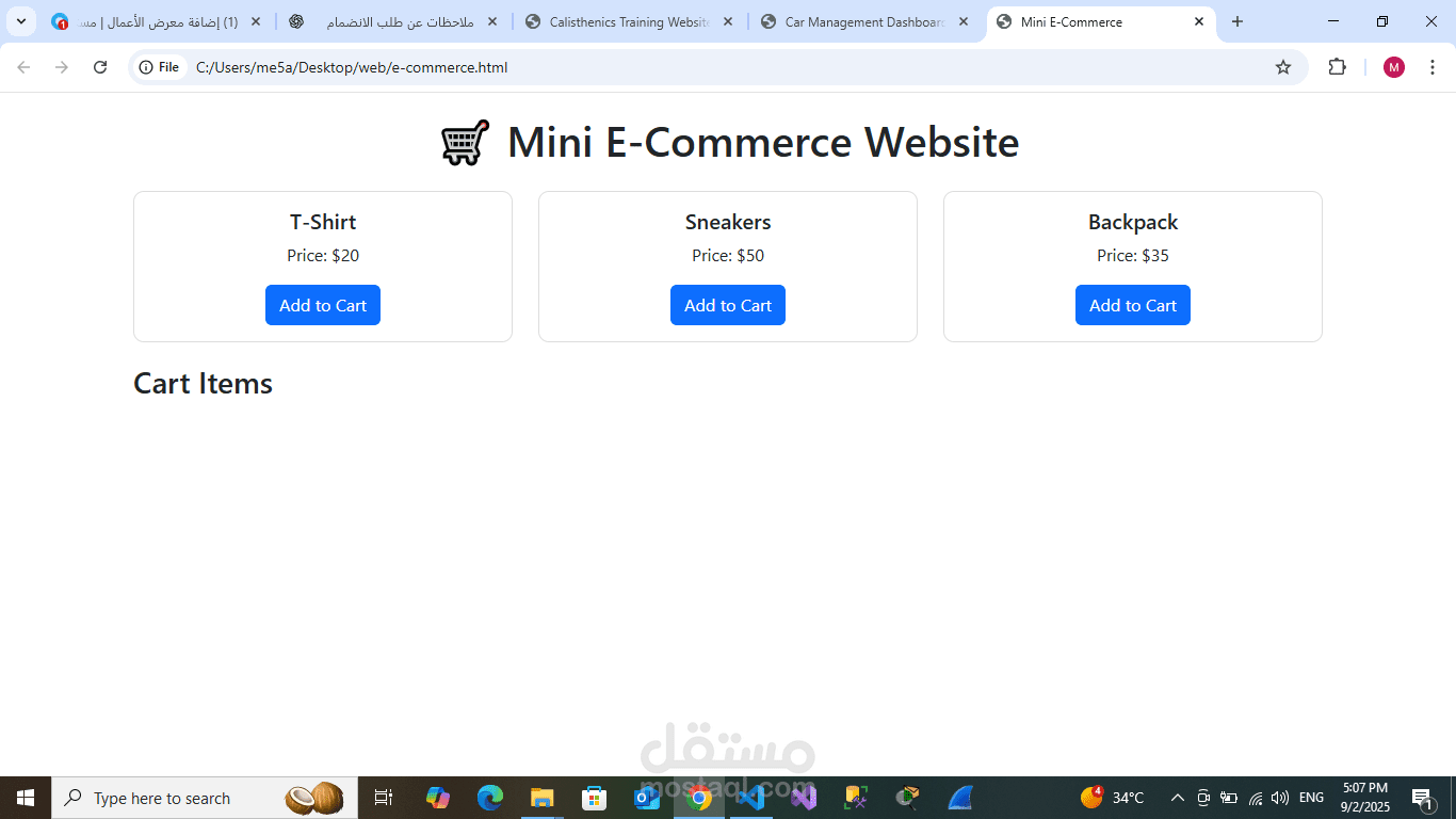 Mini E-Commerce Website