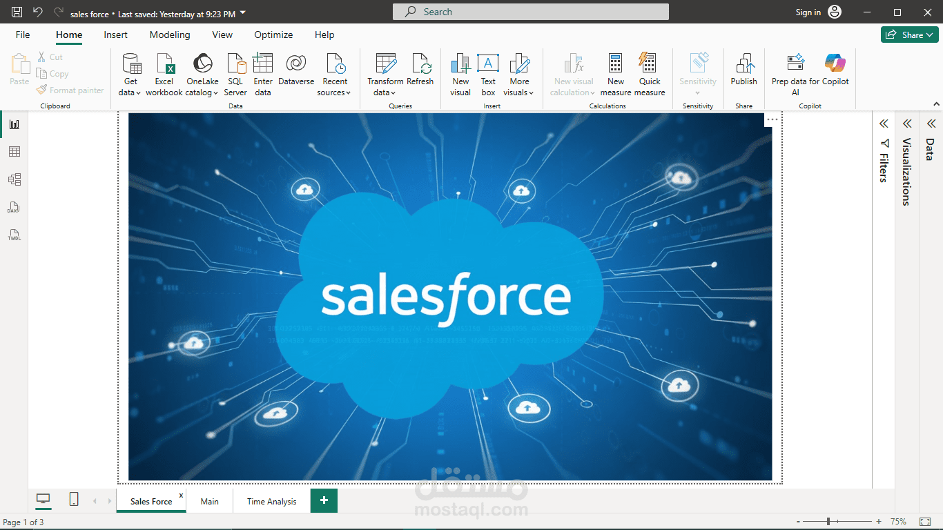 تحليل ومتابعة بيانات المبيعات باستخدام Power BI