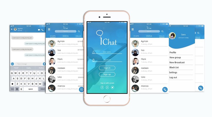 تطبيق iChat - UI/UX