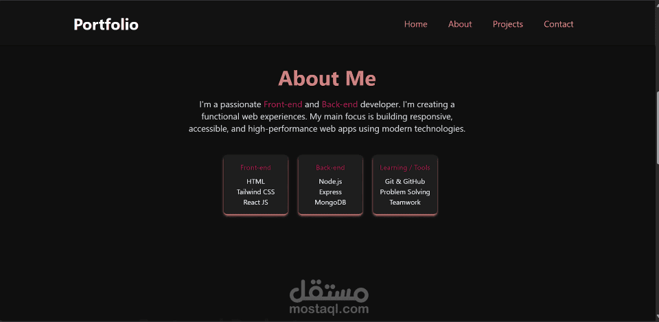 Portfolio using React.js