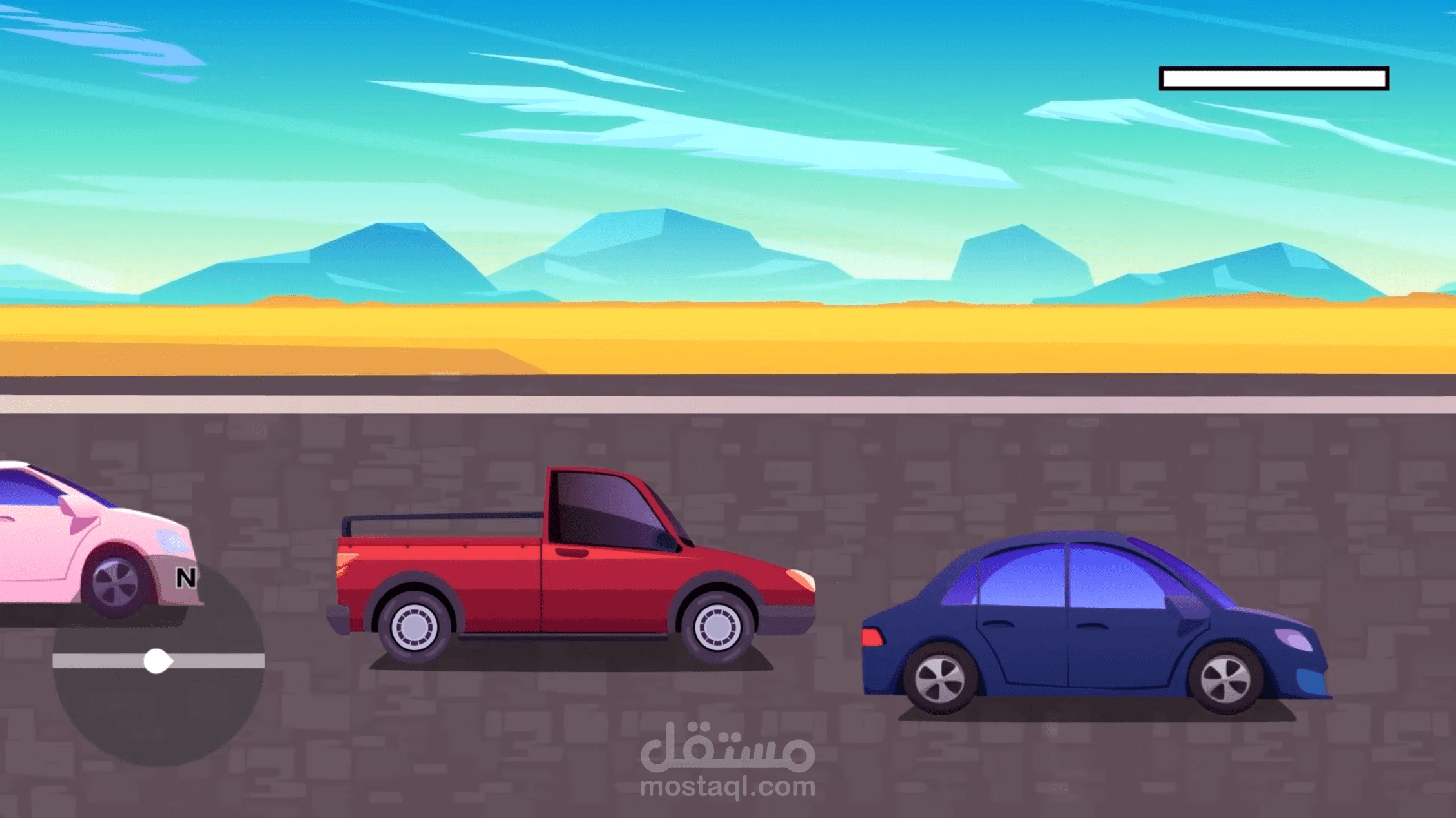 موشن جرافيك تجربة افتراضية بسيطة للعبة "Jrand Theft Auto VI" ثنائية الأبعاد