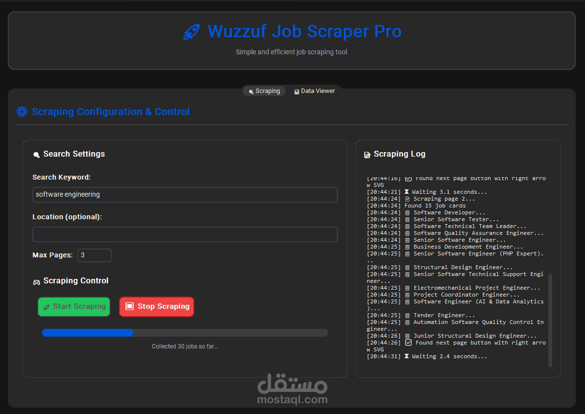 Wuzzuf Job Scraper Pro