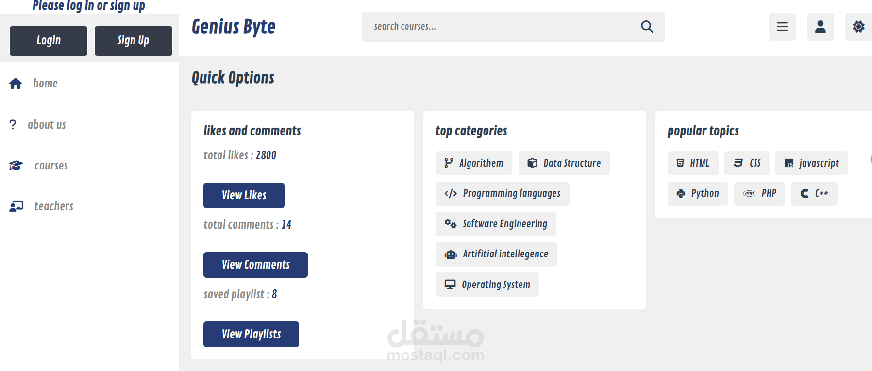 Genius Byte – Online Course Website