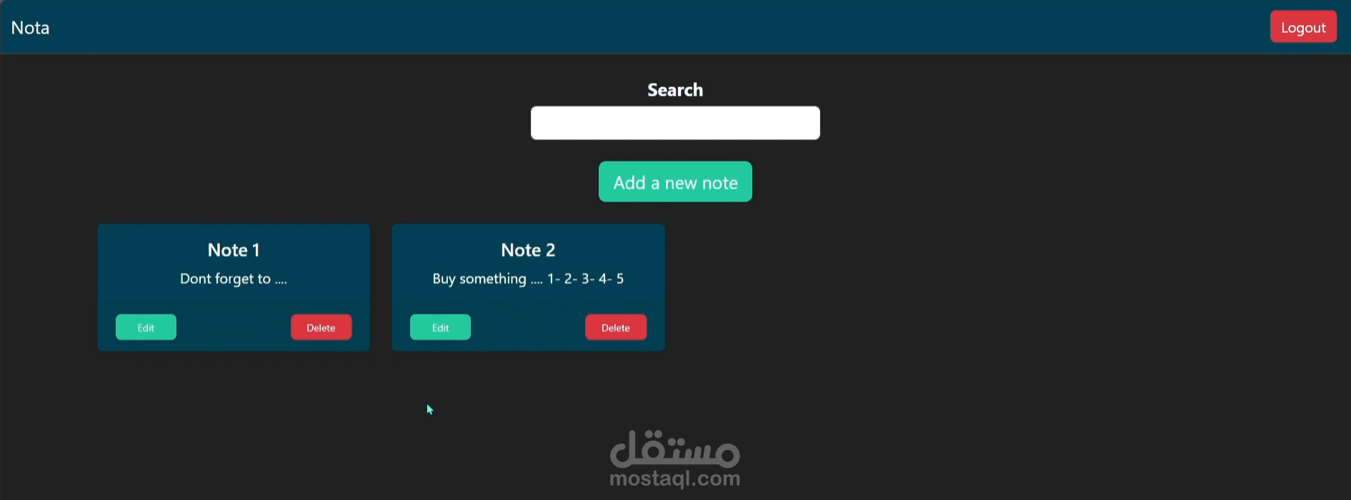 نوتا "تطبيق تدوين الملاحظات"