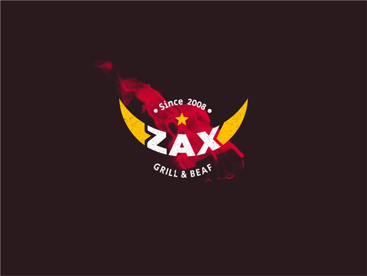 شعار لمطعم "ZAX"