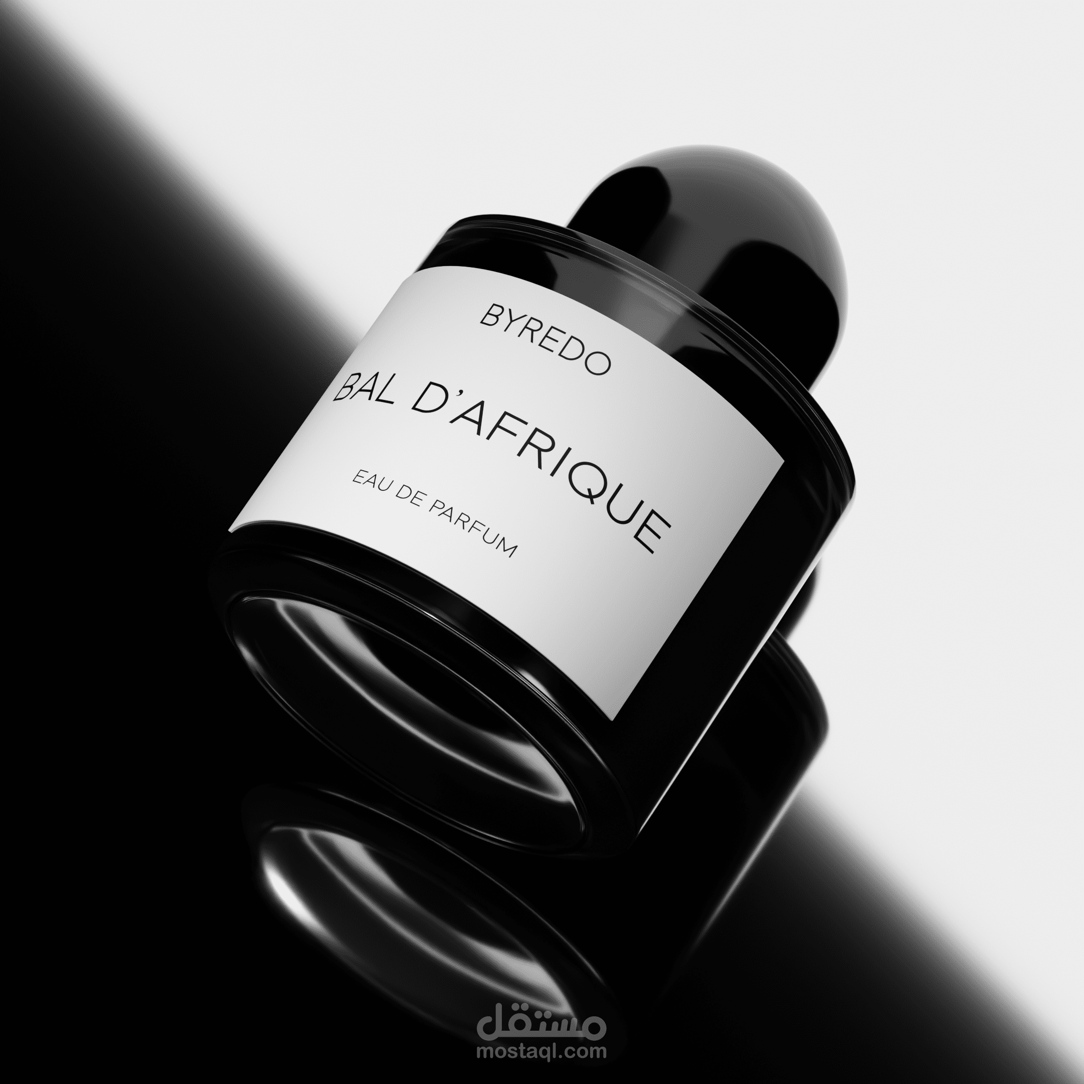 إخراج بصري واقعي لمنتج عطري ثلاثي الأبعاد