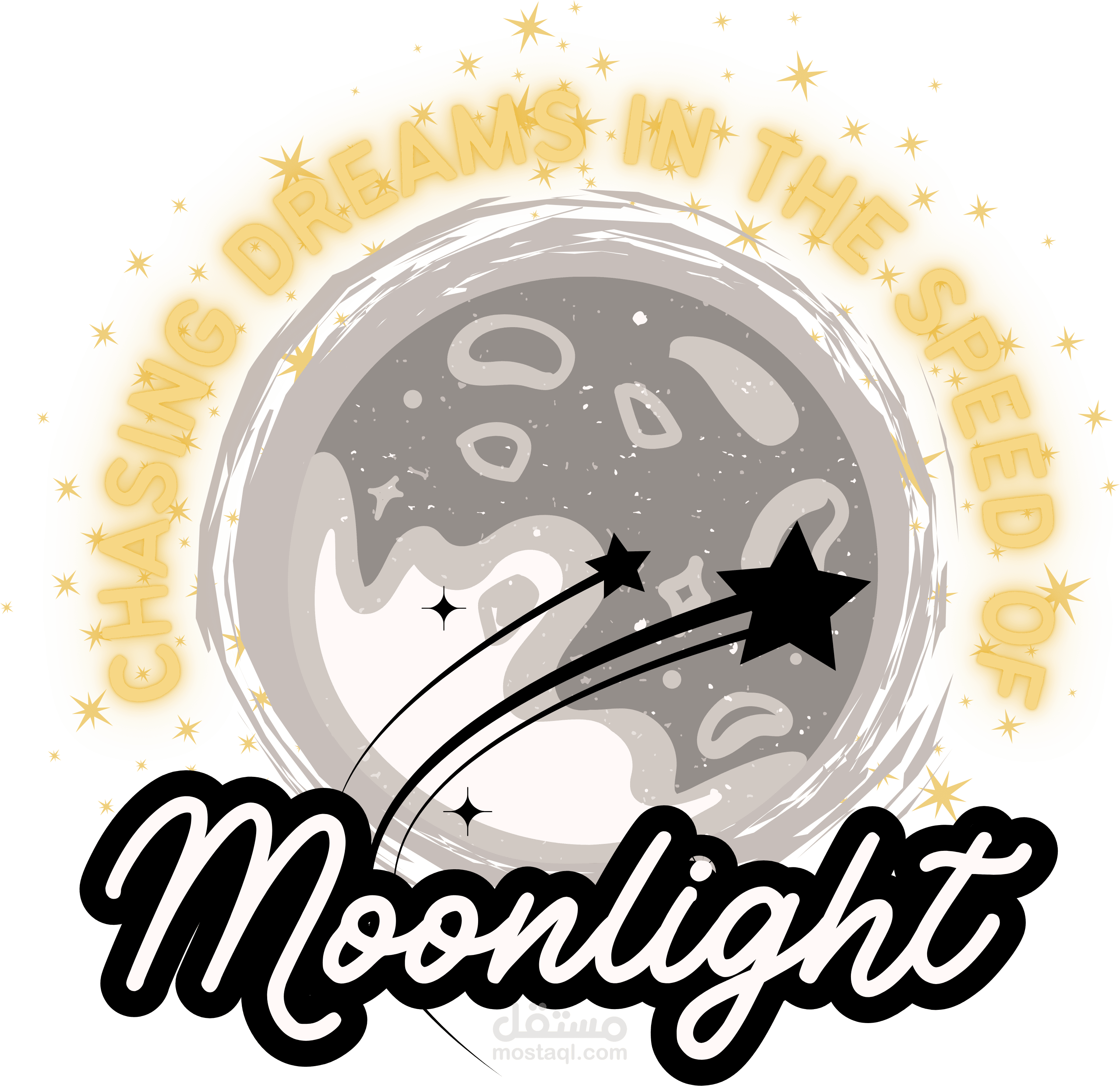 Chasing Dreams Moonlight Illustration