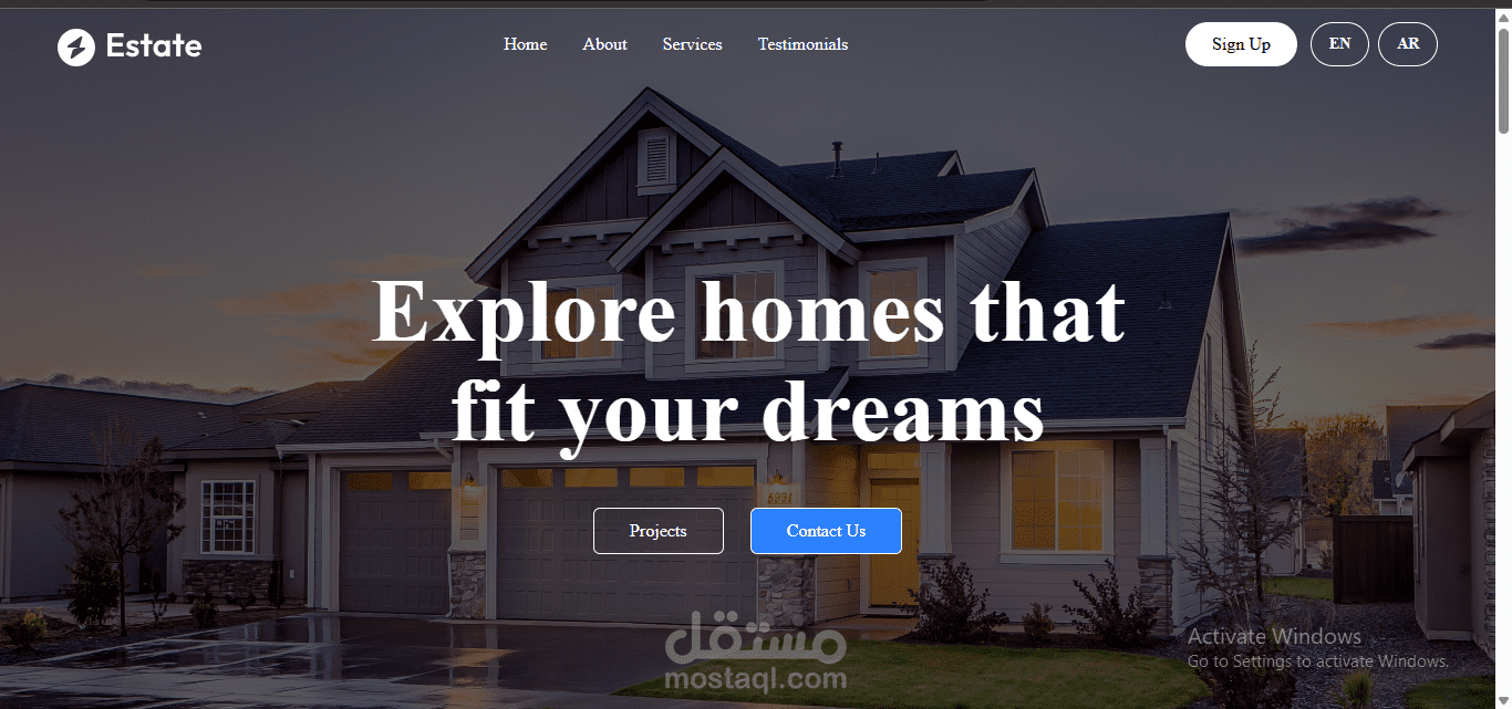 موقع عقارات متعدد اللغات “Real Estate Website”