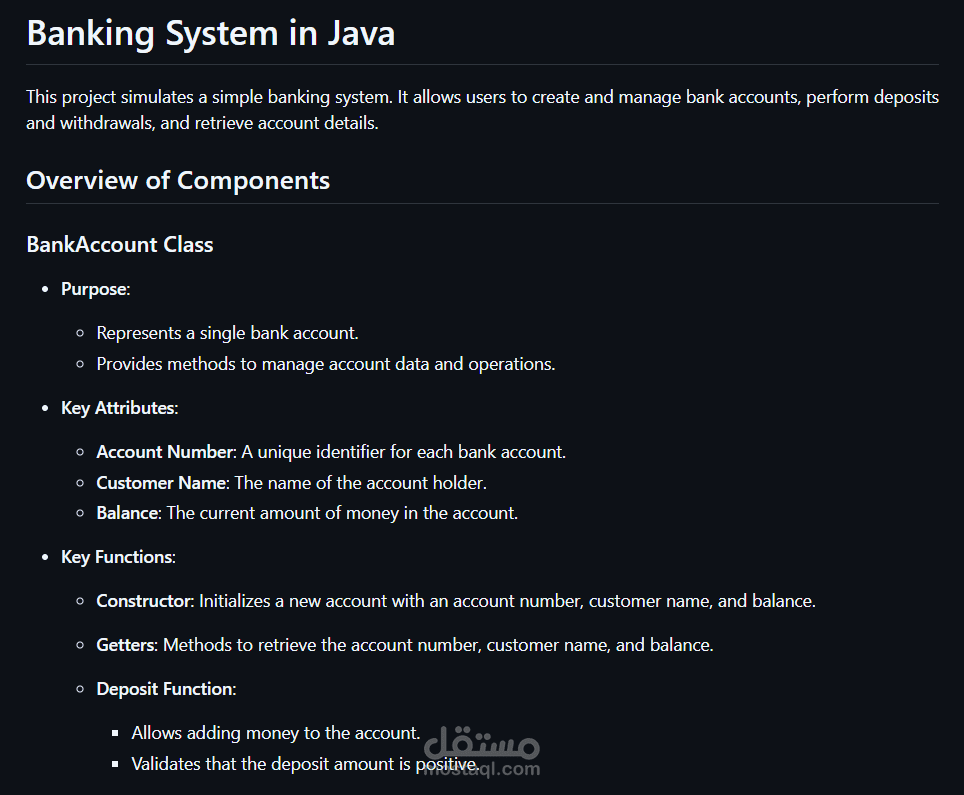 Banking System in Java