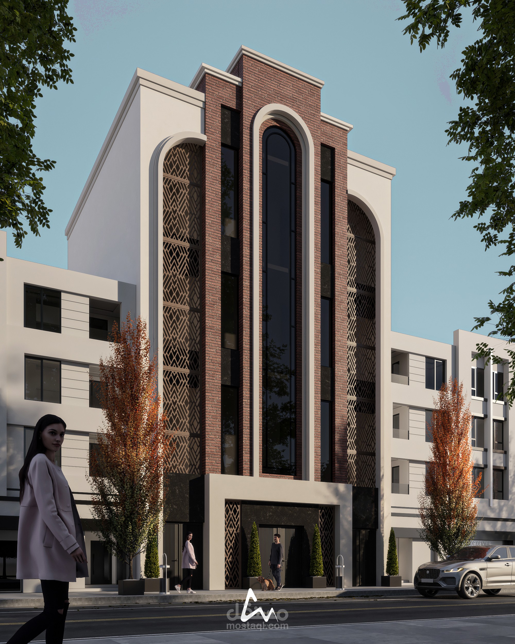 تصميم واجهة مبنى سكني متعدد الطوابق بمدينة بغداد بالعراق
