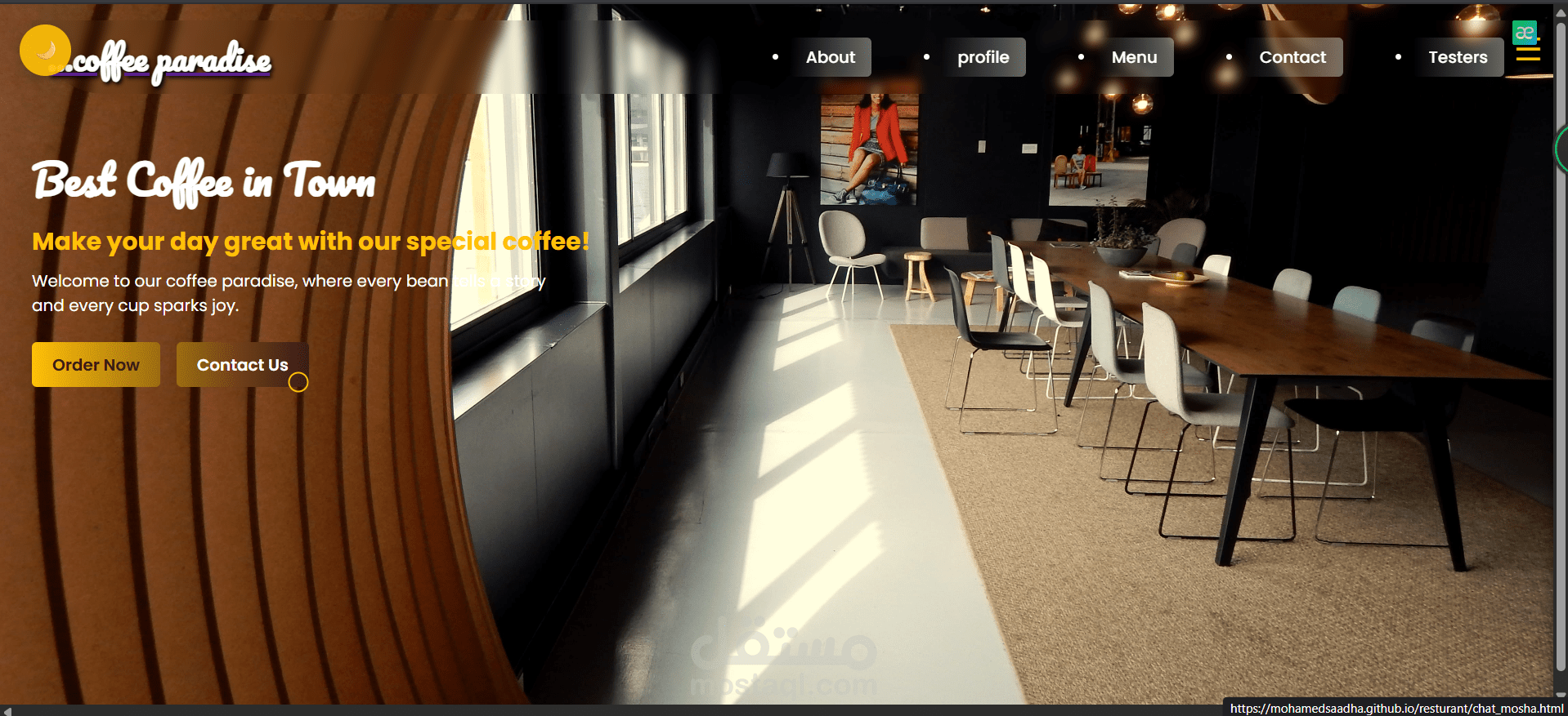 تصميم وتطوير موقع إلكتروني احترافي لمطعم Online Restaurant Platform