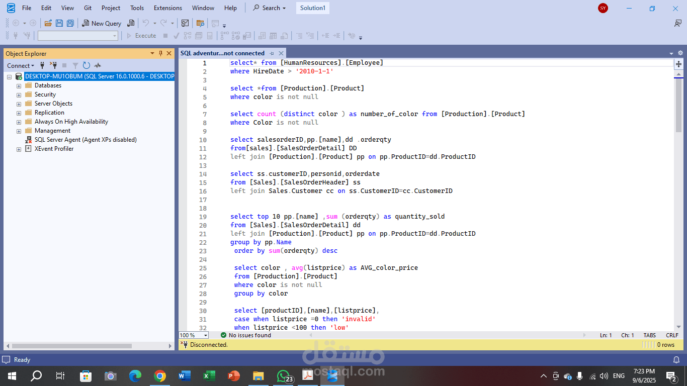 data analysis by SQL