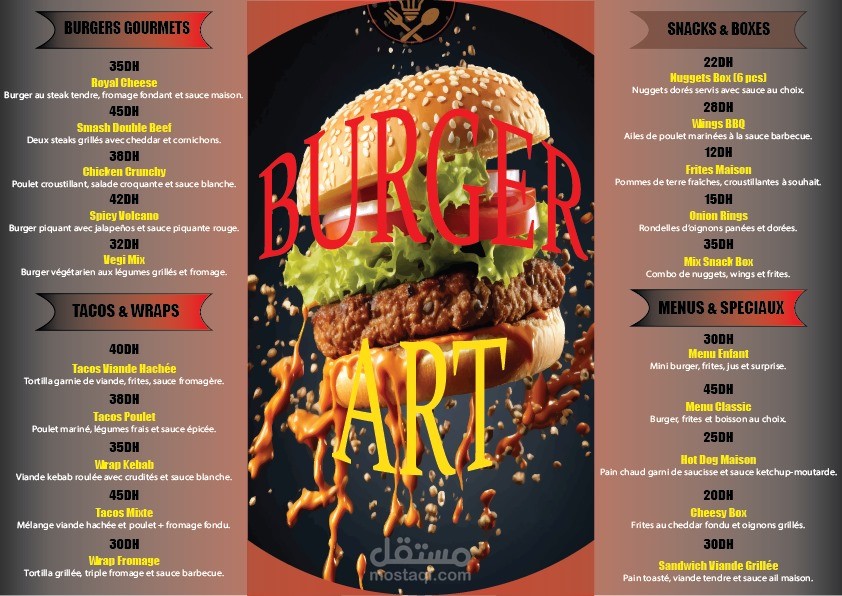 Menu restaurant