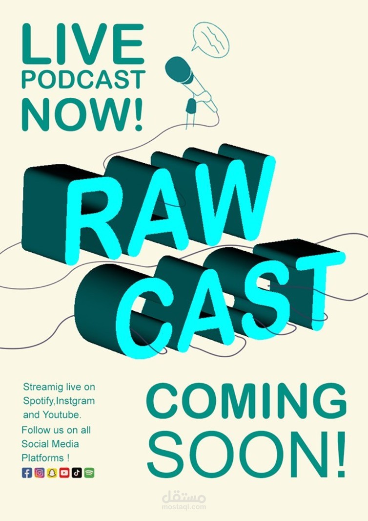 تصميم بصري- بوستر    RawCast Podcast