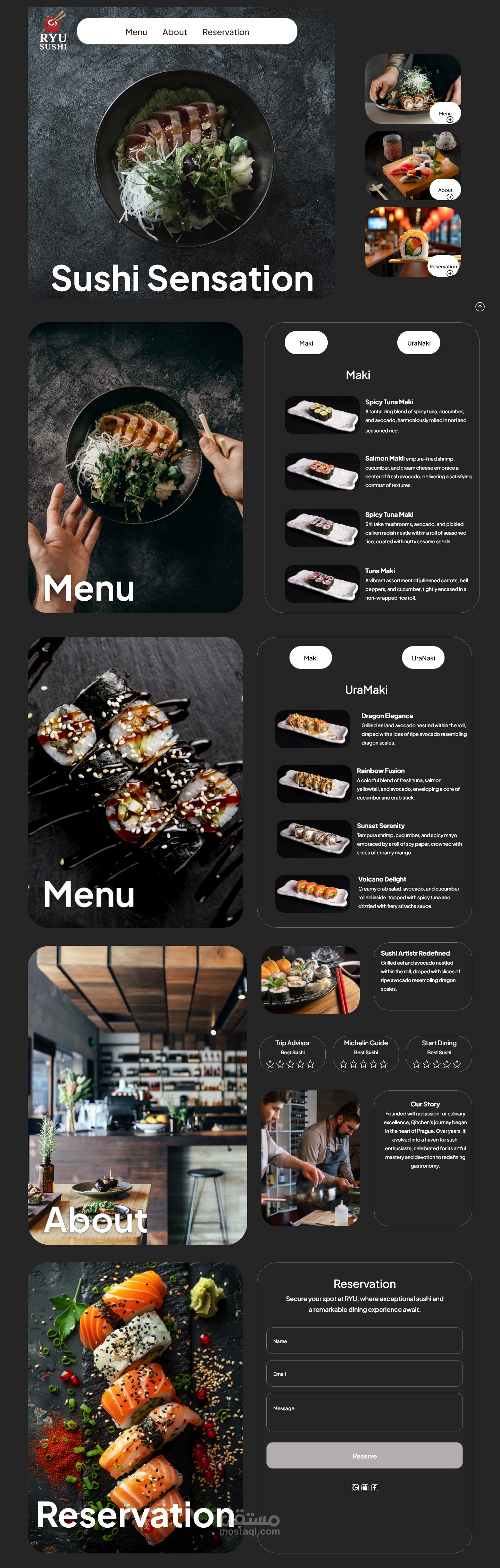 تصميم موقع مطعم سوشي – UI/UX