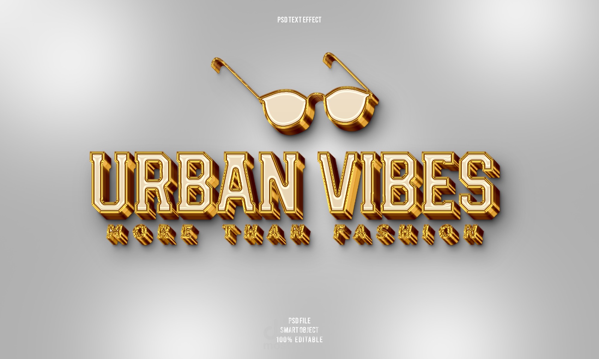 3D Gold Text Effect Logo Design