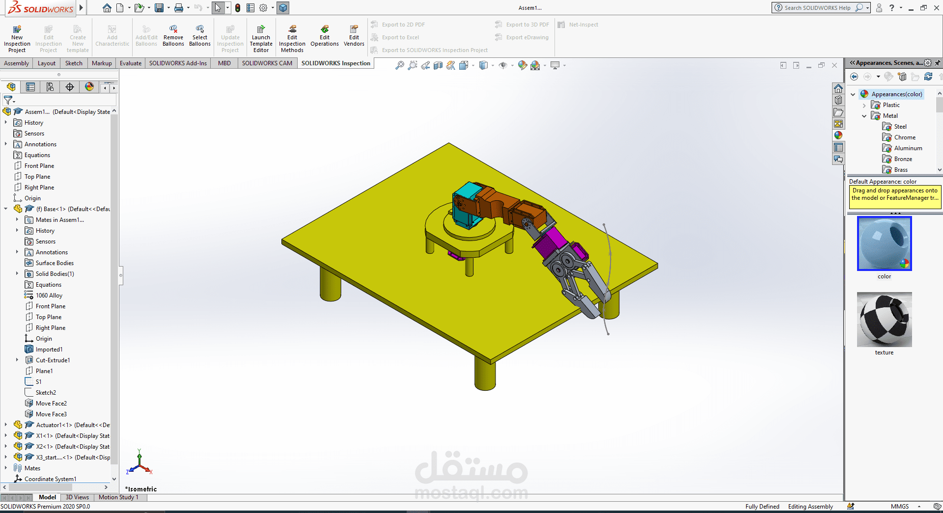 Articulated Robotic Arm on Base