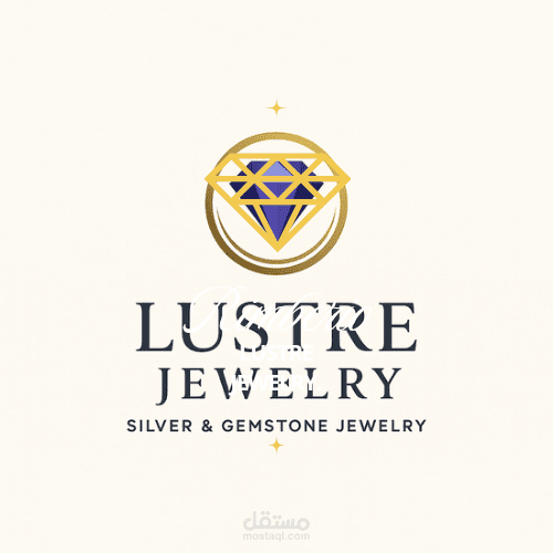 بيزننس كارد ل  1. شعار (Logo) لبراند المجوهرات – Lustre Jewelry