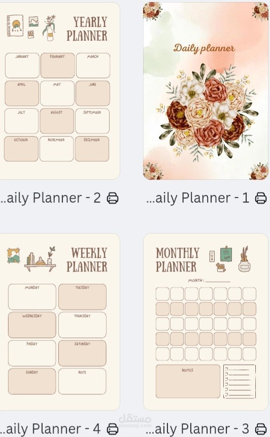 Daily planner note