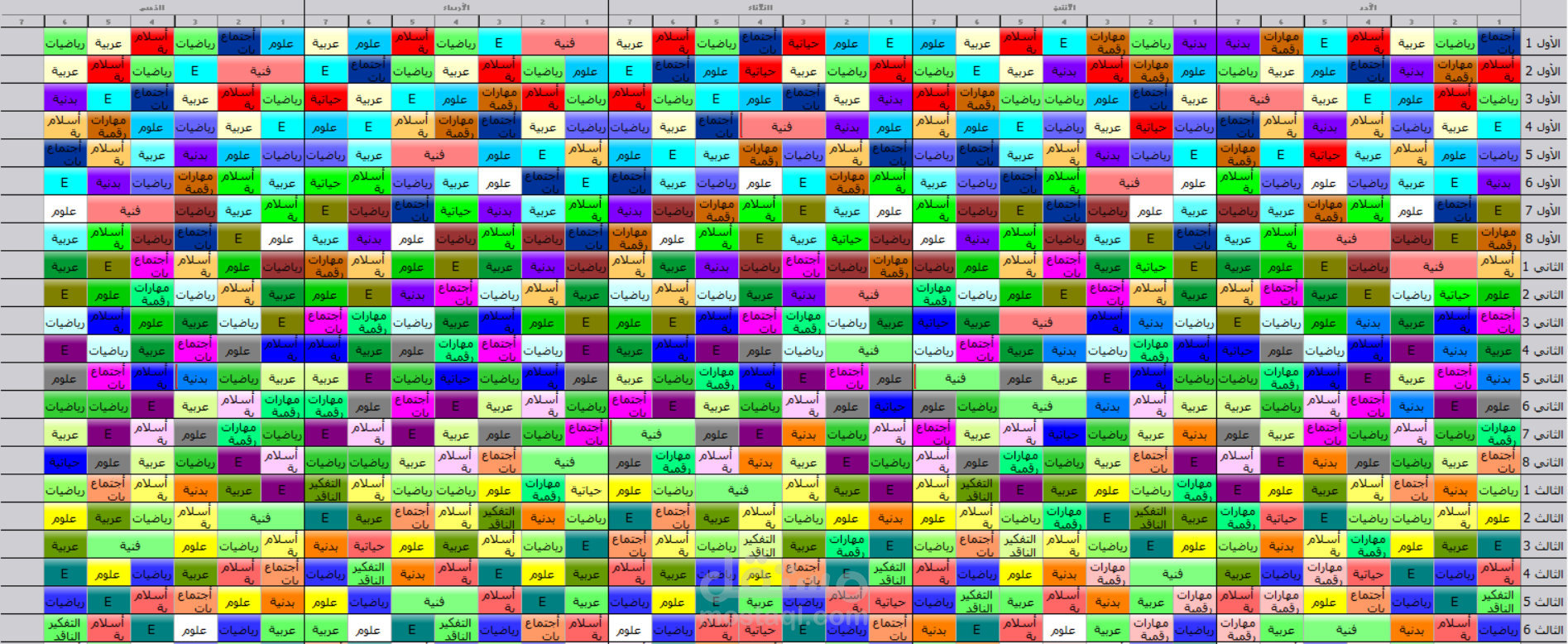 جداول مدرسية على برنامج aSc Timetables