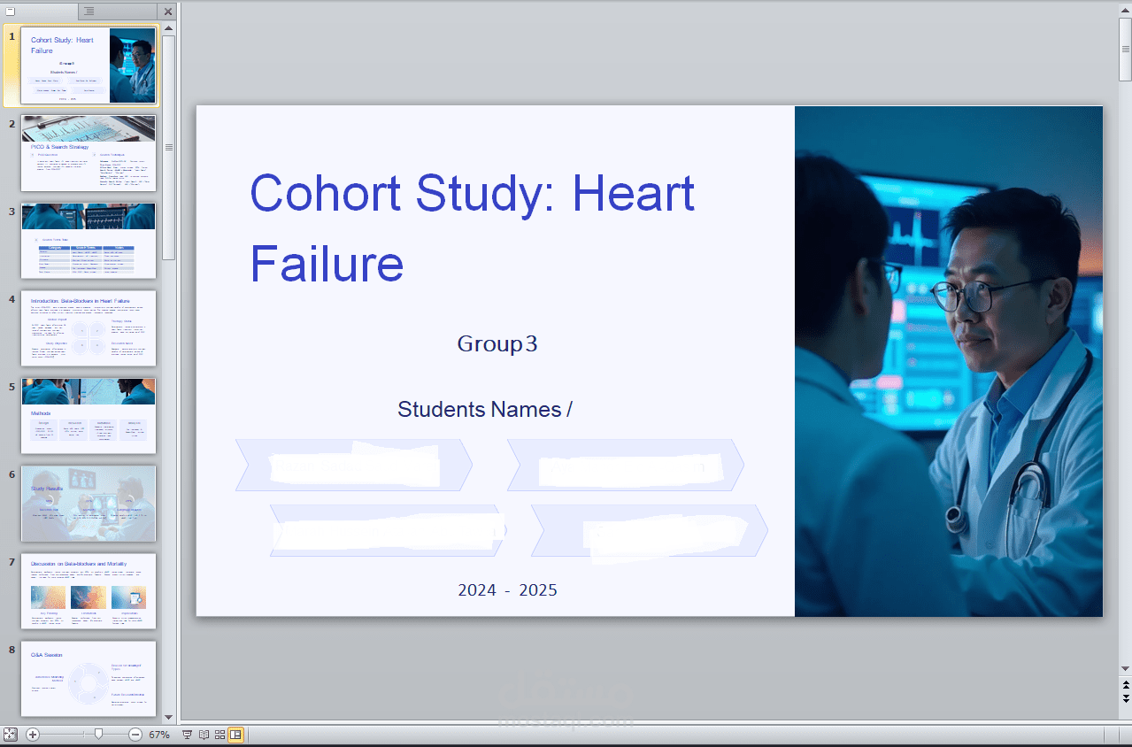 Cohort Study: Heart Failure (عرض تقديمي)