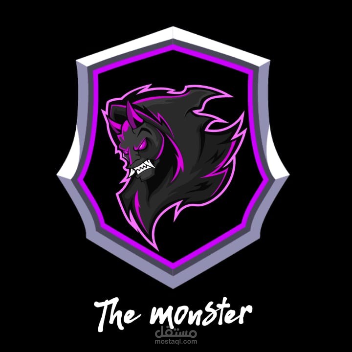 شعار احترافي لفريق "The Monster" بأسلوب جرافيك شرس