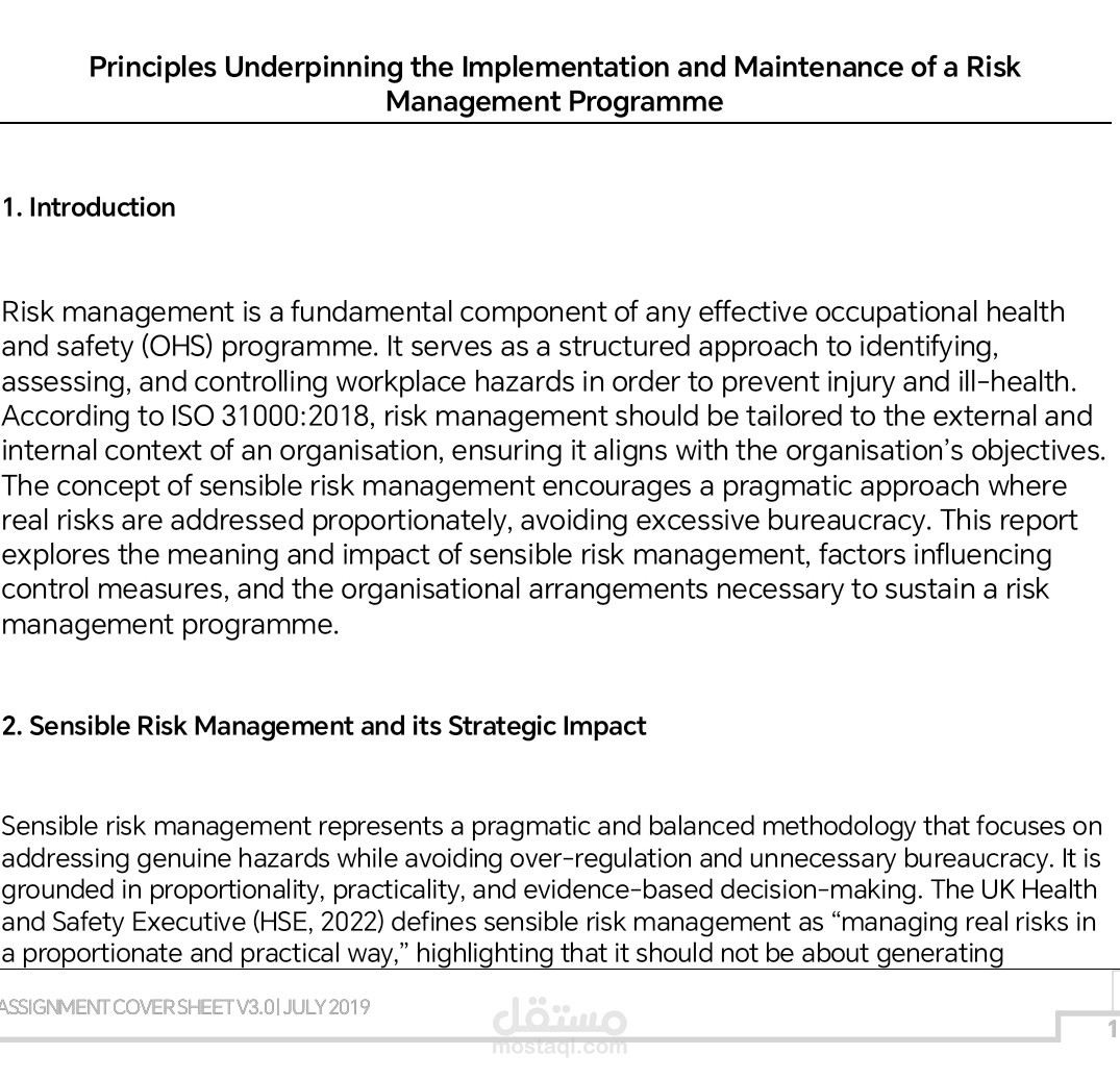 Safety management resaerch