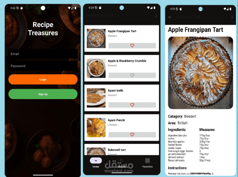 Recipe Treasures:  Android Application