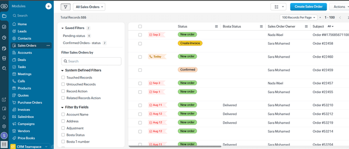Bubbles - انشاء برنامج CRM و التكامل مع سيستم شركة الشحن و الموقع الالكتروني لتلقي الاوردات و متابعتها