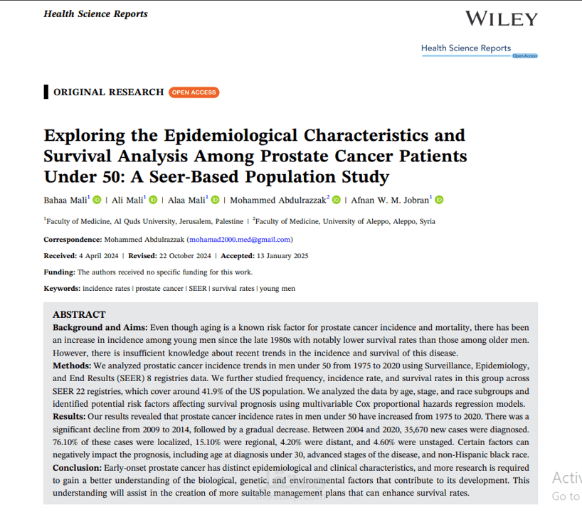 Research Study: Cross-Sectional—Exploring the Epidemiological Characteristics and Survival Analysis Among Prostate Cancer Patients Under 50: A SEER-Based Population Study