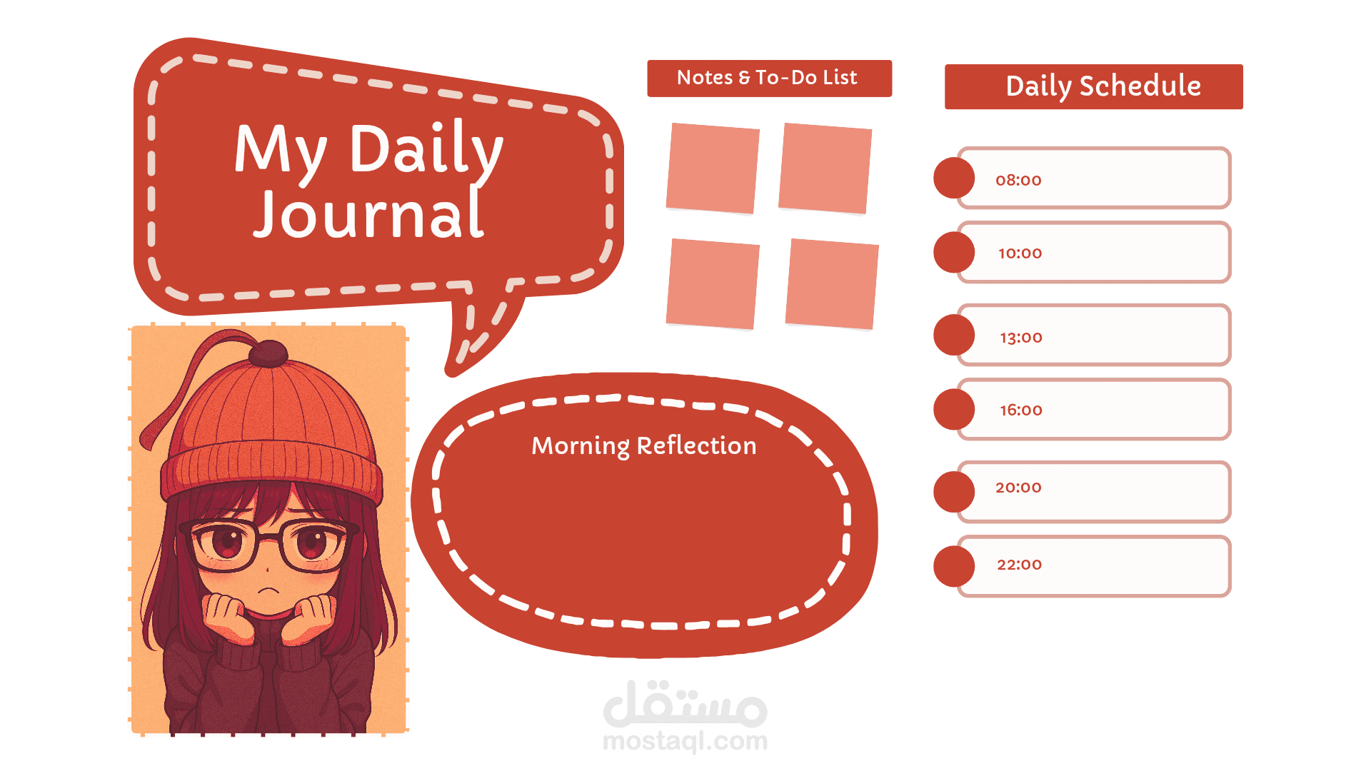 تصميم دفتر يومي رقمي (Daily Journal Template