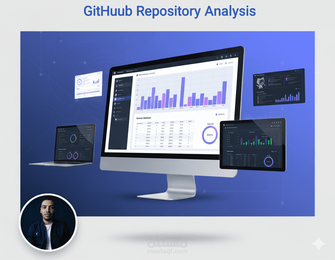 أداة لتحليل مستودعات جيتهب (GitHub) وإنشاء تقارير ولوحات تحكم ثابتة